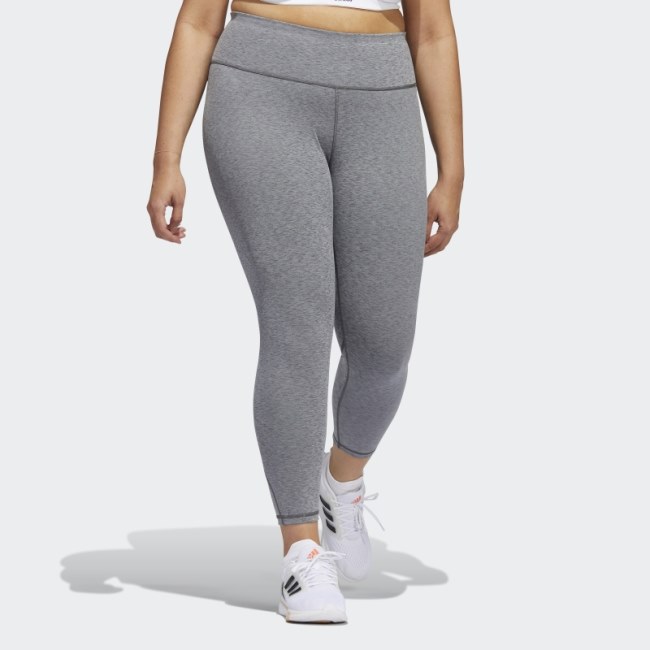 Dark Grey Heather Adidas Optime Training Leggings (Plus Size)