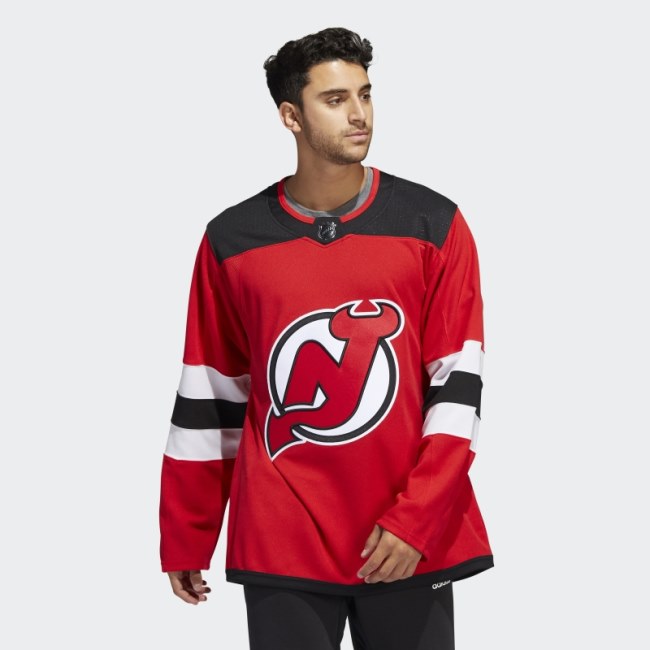 Red Adidas Devils Home Authentic Jersey
