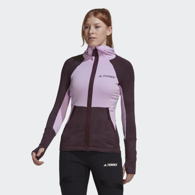 Adidas TERREX Tech Fleece Hooded Hiking Fleece Jacket Lilac