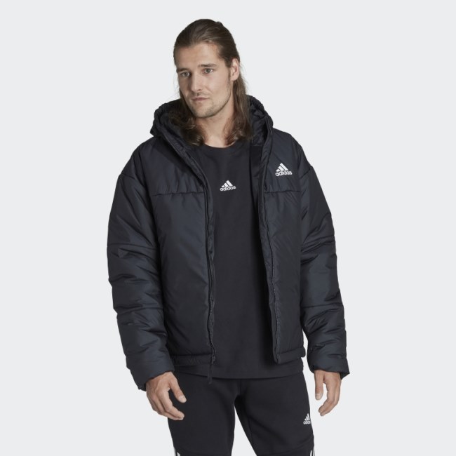 Adidas Black BSC 3-Stripes Puffy Hooded Jacket