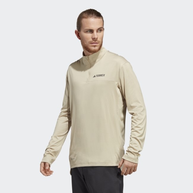 Terrex Multi Half-Zip Long-Sleeve Top Savanna Adidas