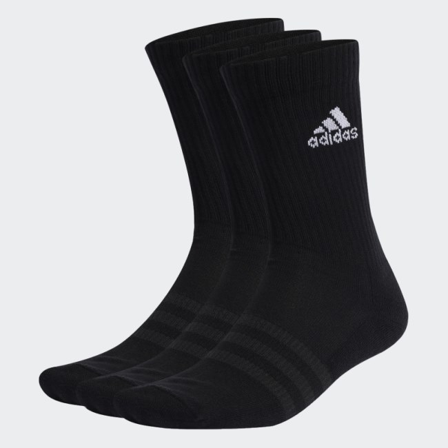 Stylish Adidas Cushioned Crew Socks 3 Pairs Black