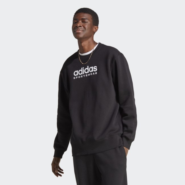 All SZN Fleece Graphic Sweatshirt Black Adidas
