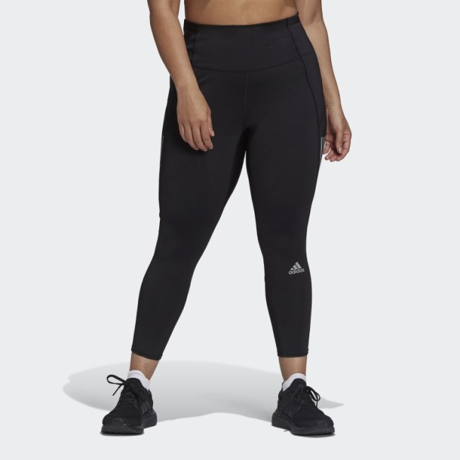 Own The Run 7/8 Running Leggings (Plus Size) Black Adidas