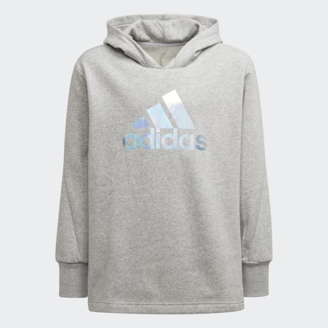 Adidas Dance Metallic-Print Hoodie Medium Grey