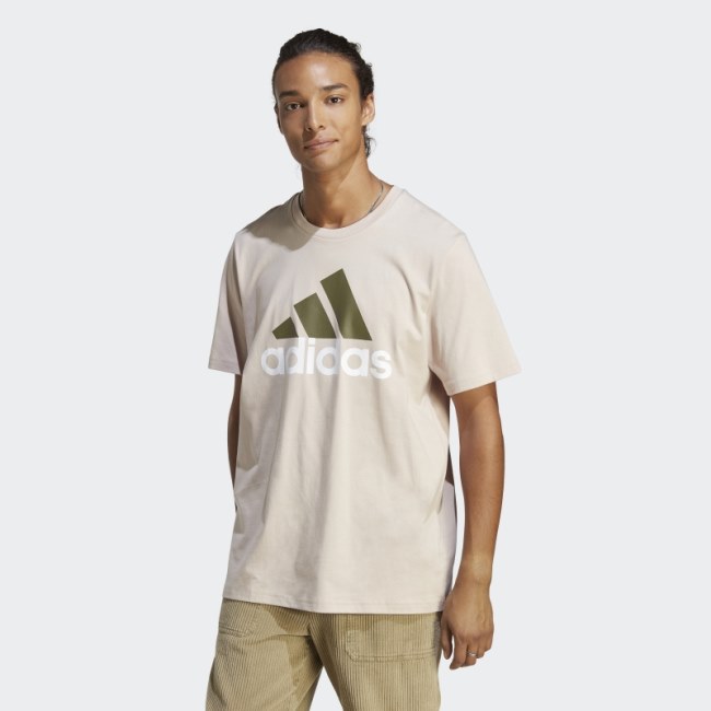 Taupe Essentials Single Jersey Big Logo Tee Adidas