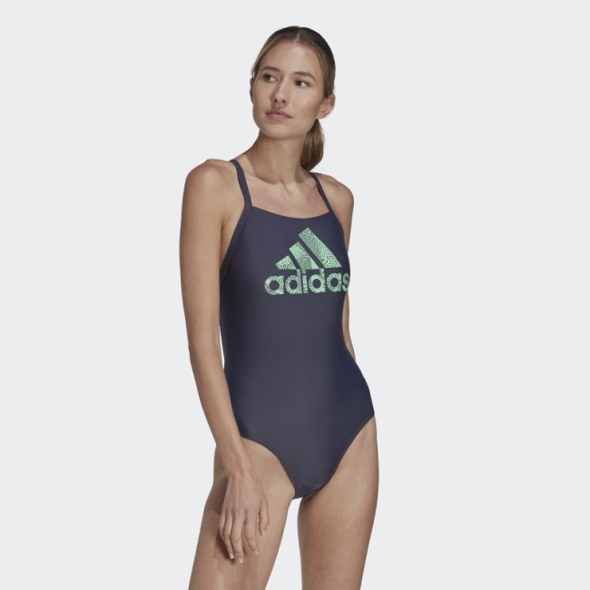Navy Big Logo Swimsuit Adidas