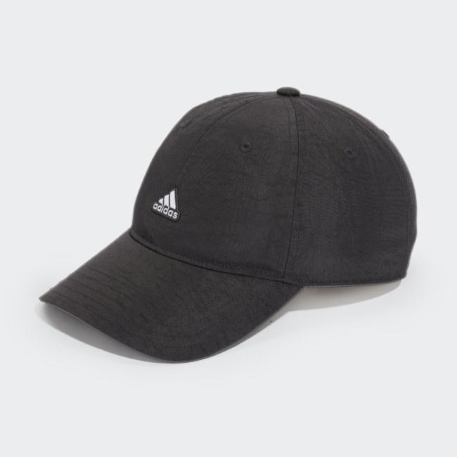Black Adidas Crinkled Nylon Dad Hat