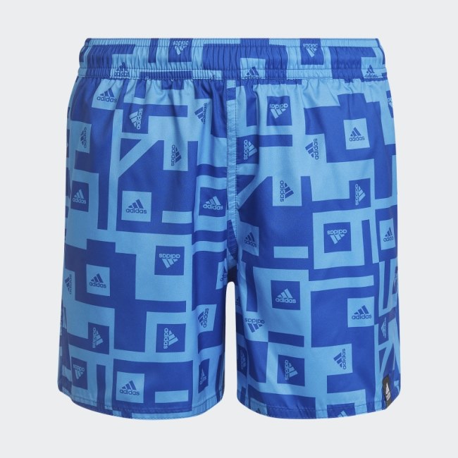 Adidas Must Have Graphic Swim Shorts Royal Blue
