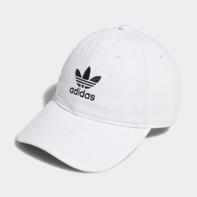 Adidas White Relaxed Strap-Back Hat Fashion