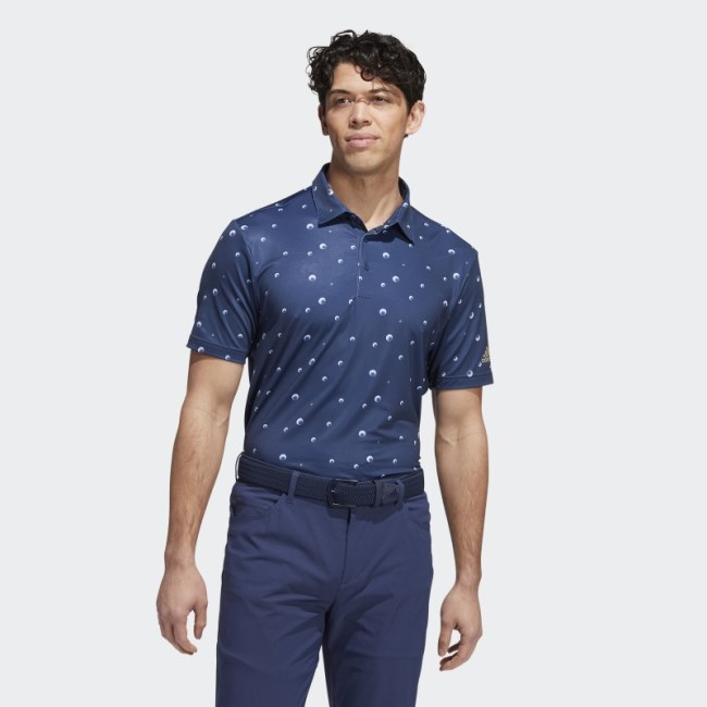 Navy Ultimate365 Allover Print Polo Shirt Adidas