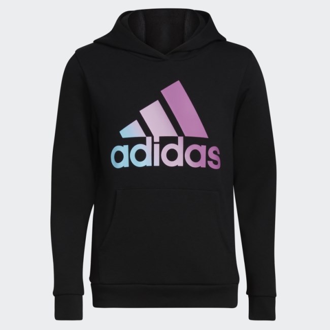 Adidas Black Graphic Fleece Pullover Hoodie (Extended Size)