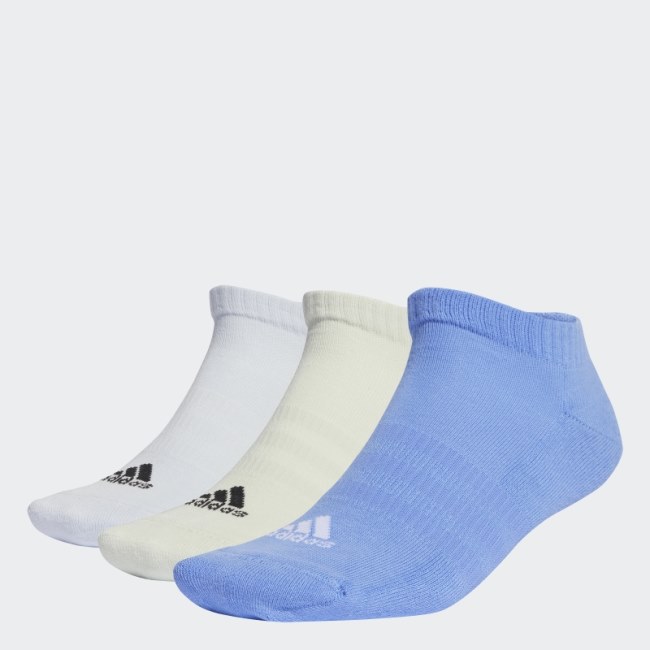 Blue Adidas Cushioned Low-Cut Socks 3 Pairs