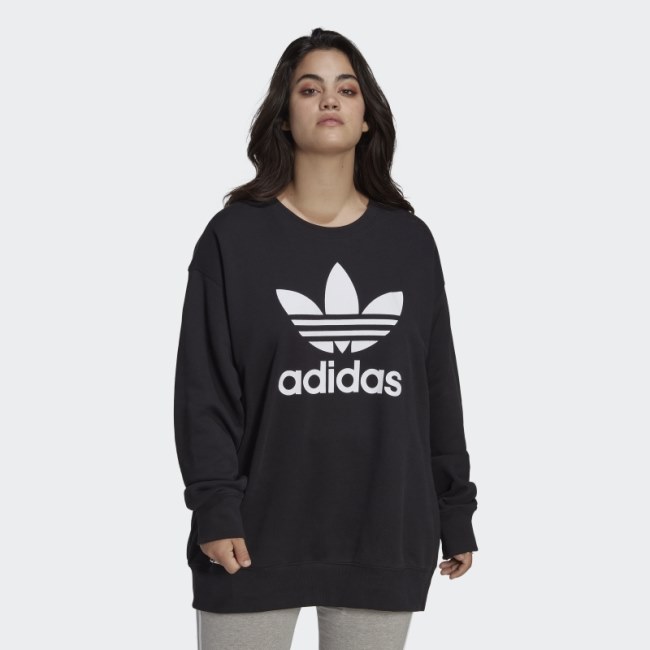 Black Adidas Trefoil Crew Sweatshirt (Plus Size)