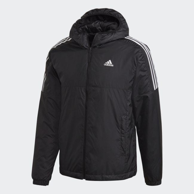 Adidas Essentials Insulated Hooded Jacket Black