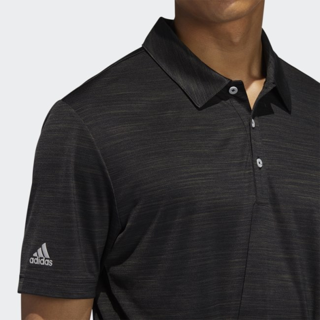 Striated Polo Shirt Black Heather Adidas