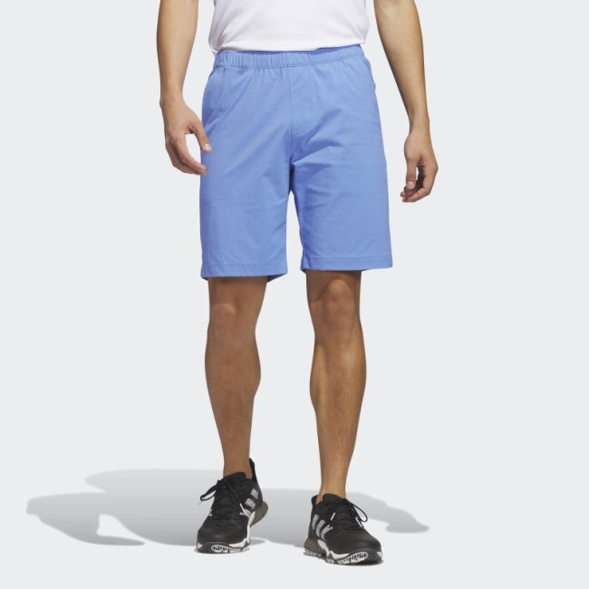 Blue Adidas Ripstop Nine-Inch Golf Shorts