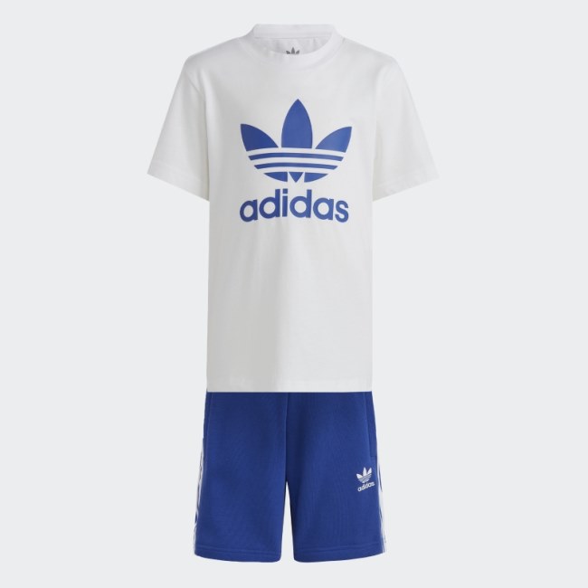 Blue Adicolor Shorts and Tee Set Adidas