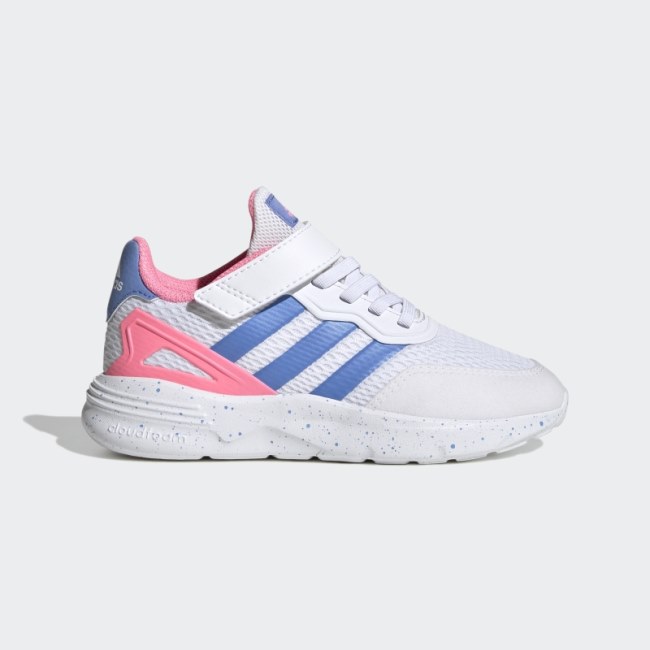 White Adidas Nebzed Elastic Lace Top Strap Shoes