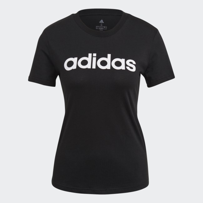Black Adidas Essentials Slim Logo T-Shirt