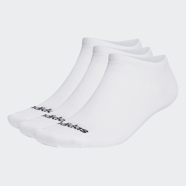 Thin Linear Low-Cut Socks 3 Pairs White Adidas