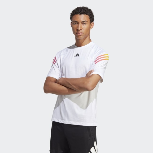 White Adidas Train Icons 3-Stripes Training T-Shirt