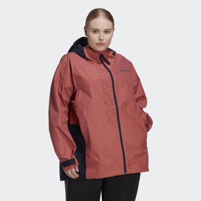 TERREX GORE-TEX Paclite Rain Jacket (Plus Size) Red Adidas