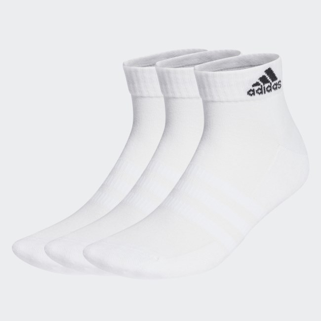 Cushioned Sportswear Ankle Socks 3 Pairs White Adidas