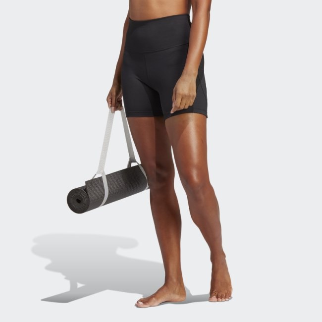 Adidas Black Yoga Studio Five-Inch Short Leggings