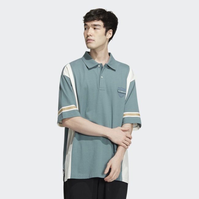 Adidas Hazy Emerald Modern Collegiate Short Sleeve Polo Shirt