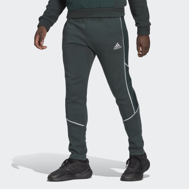 Essentials Reflect-in-the-Dark Fleece Pants Adidas Green