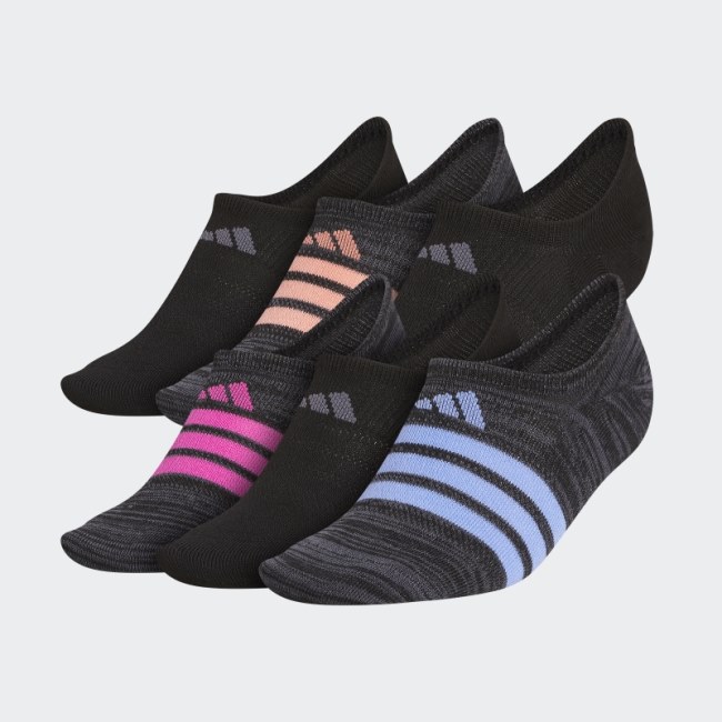 Adidas Black Superlite Super-No-Show Socks 6 Pairs