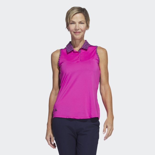 Adidas Ultimate365 Sleeveless Golf Polo Shirt Fuchsia