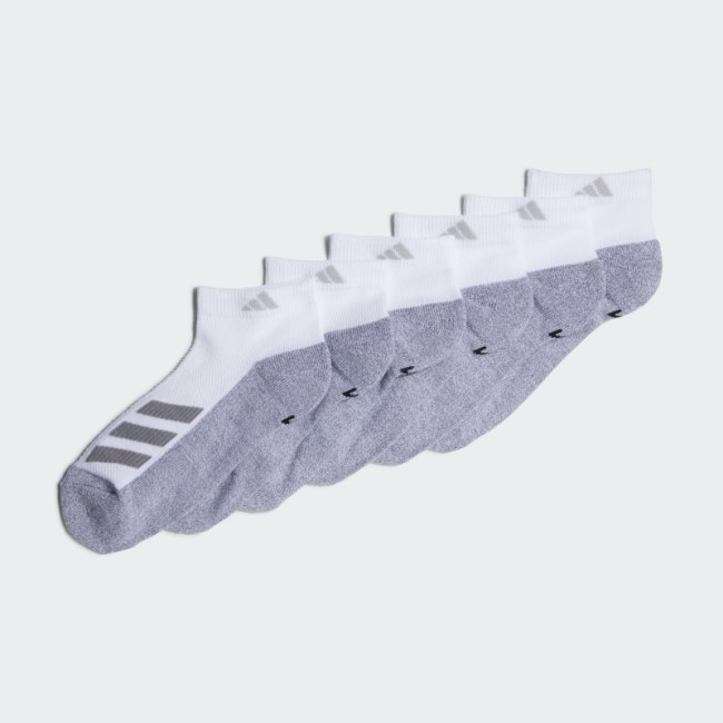 White Cushioned Angle Stripe Low-Cut Socks 6 Pairs Adidas