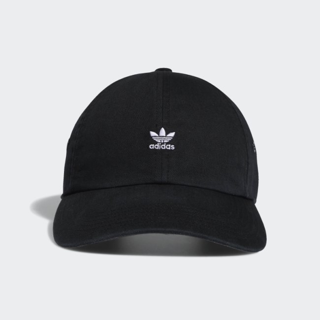 Black Mini Logo Relaxed Hat Adidas