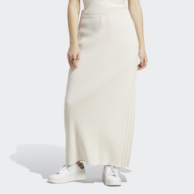 White Adidas Blue Version Knit Long Skirt
