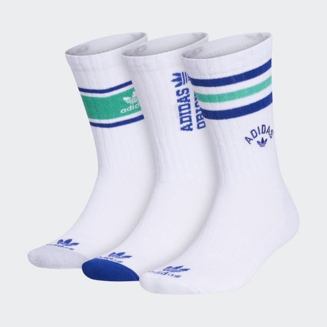 New Prep Crew Socks 3 Pairs White Adidas
