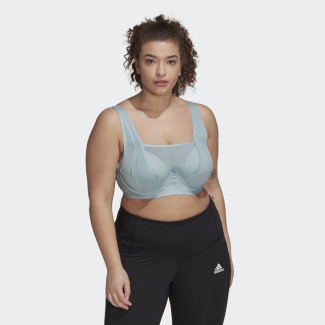 Adidas Grey TLRD Impact Luxe Training High-Support Bra (Plus Size)