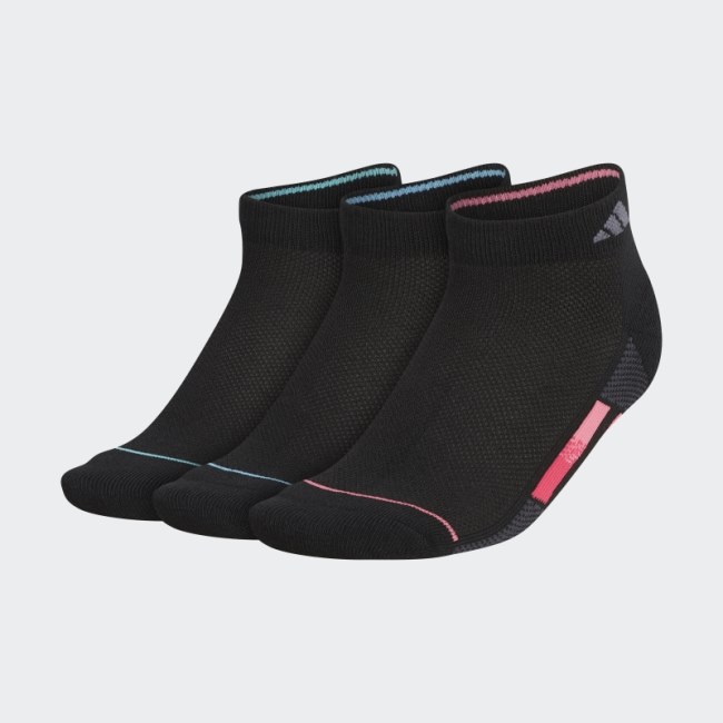 Black Adidas Superlite Stripe Low-Cut Socks 3 Pairs Fashion