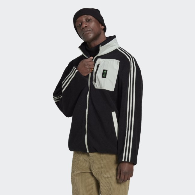 Real Madrid Lifestyler Fleece Jacket Black Adidas