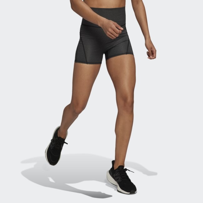 Black Yoga Studio Luxe Fire Super-High-Waisted Short Leggings Adidas