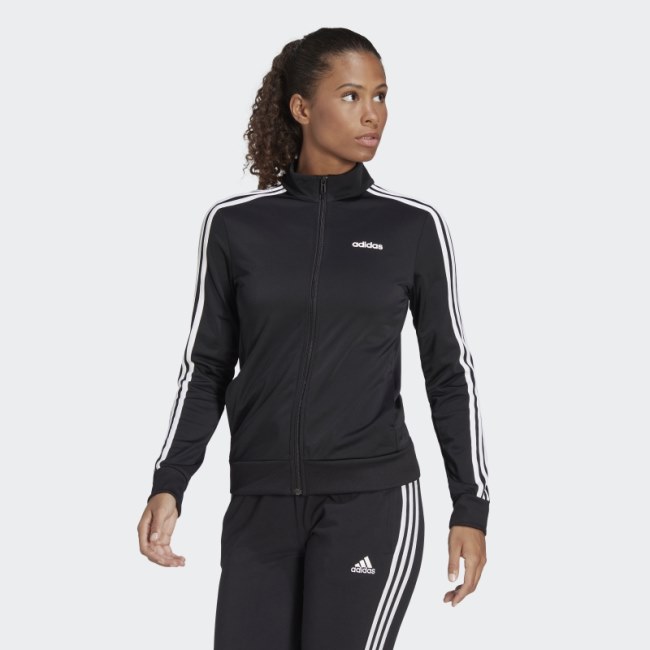 Black Adidas Essentials Tricot Track Jacket