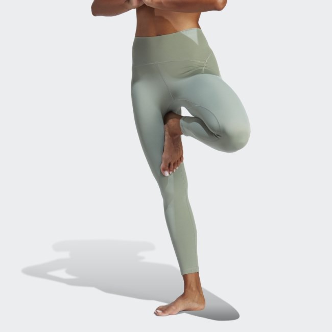 Silver Green Yoga Studio Luxe 7/8 Leggings Adidas