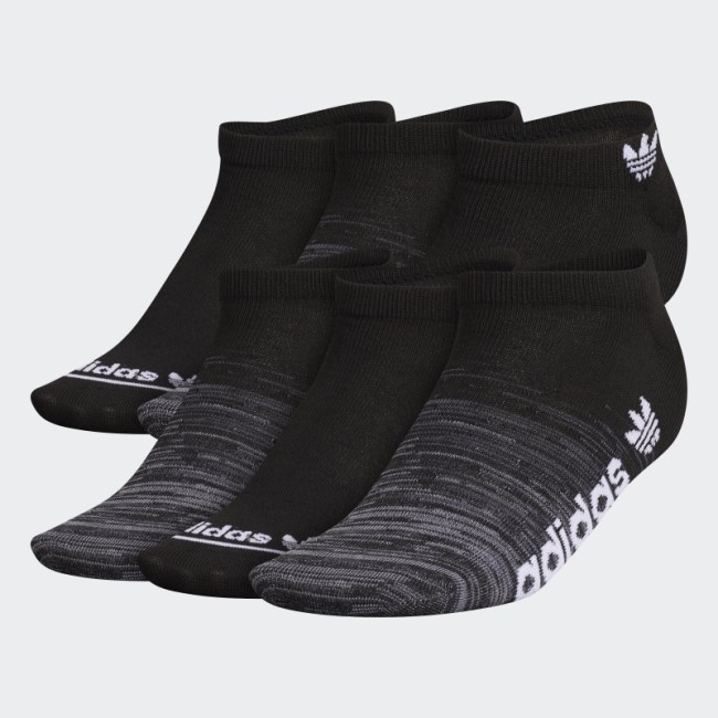 Black Adidas Superlite Gradient No-Show Socks 6 Pairs