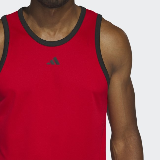 Adidas Legends Basketball 3-Stripes Tank Top Scarlet Fashion