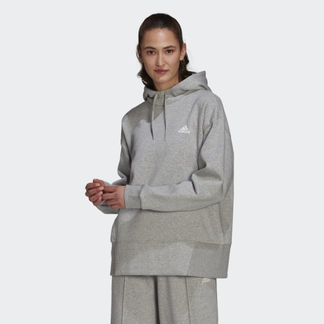 Essentials Studio Fleece Hoodie Medium Grey Adidas