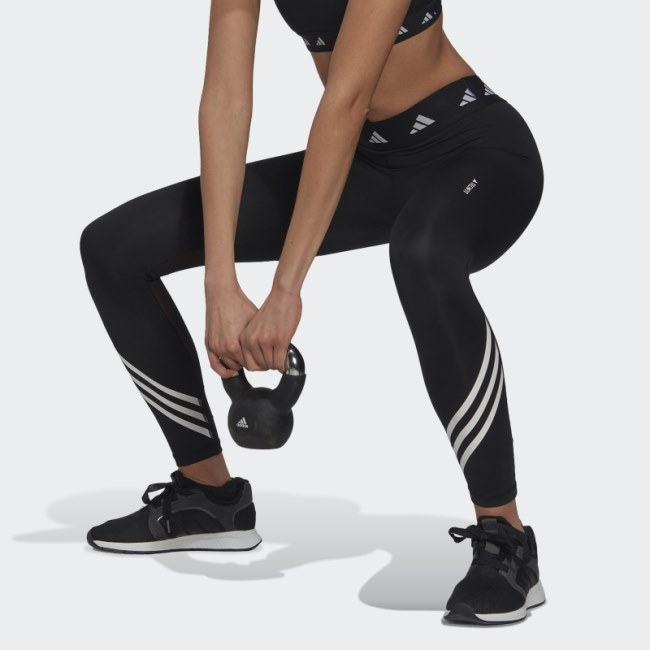 Black Techfit 3-Stripes Leggings Adidas