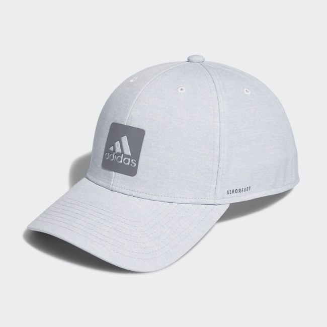 White Adidas Heathered Stretch Fit Hat