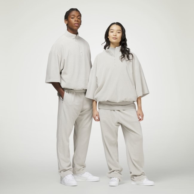 Metal Grey Adidas Basketball Velour 1/2-Zip Sweatshirt Fashion