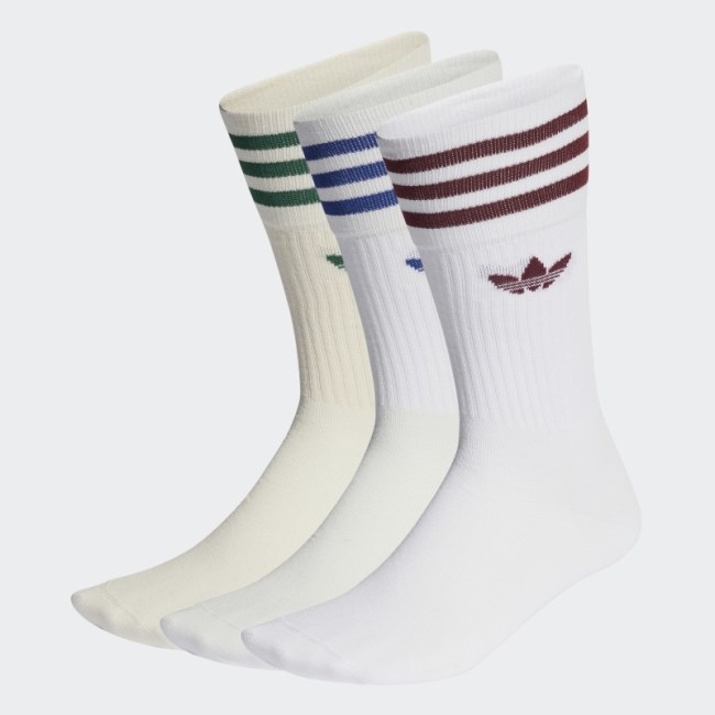 White Adidas Crew Socks 3 Pairs Fashion